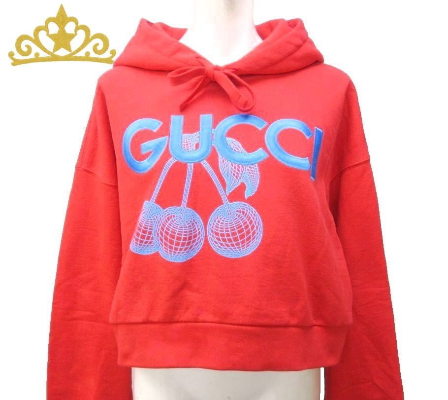 GUCCI 23AW クロップド パーカー スウェット チェリー 刺繍 レディース グッチ 25,920円