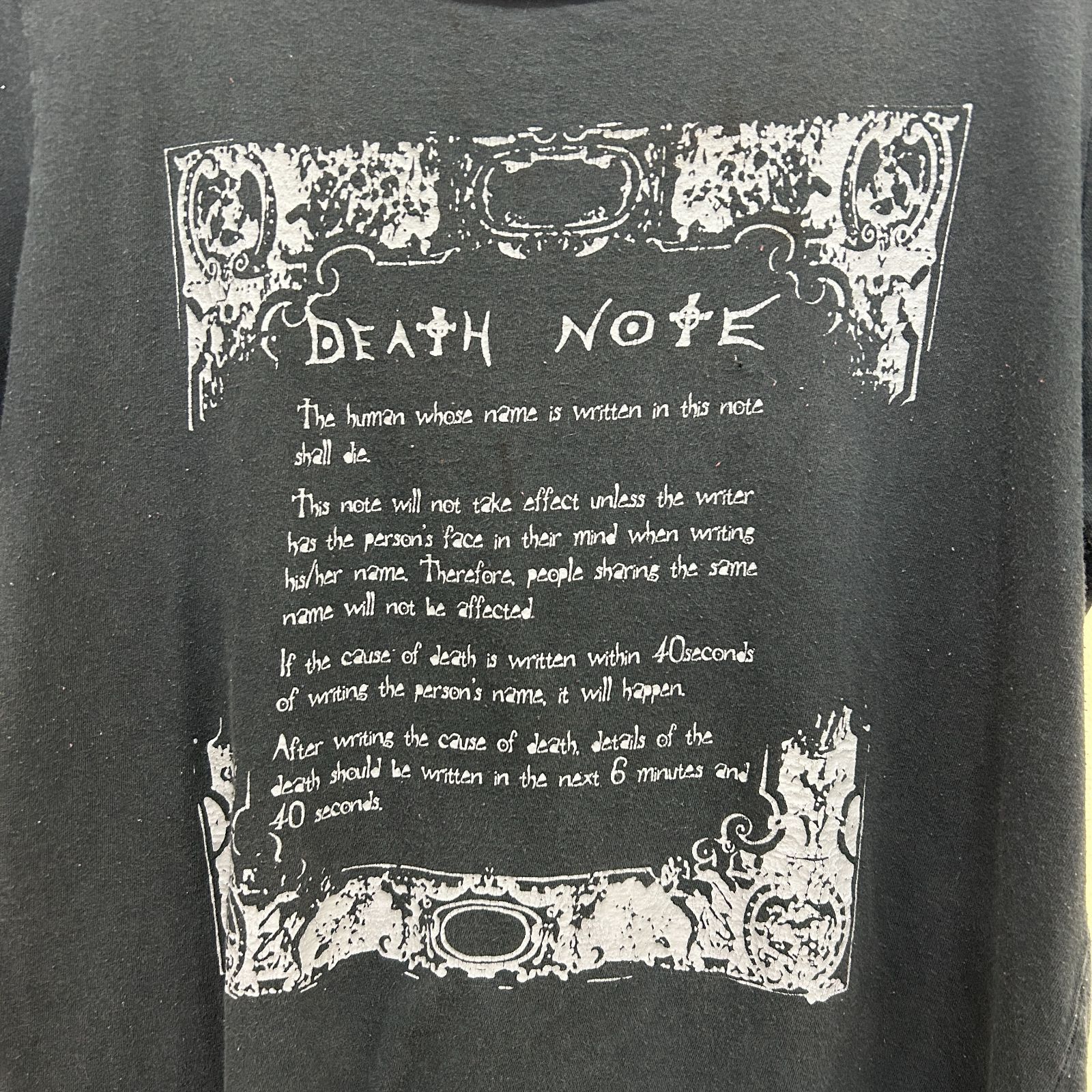 【DEATH NOTE】デスノート オフィシャル グラフィック Tシャツ 黒