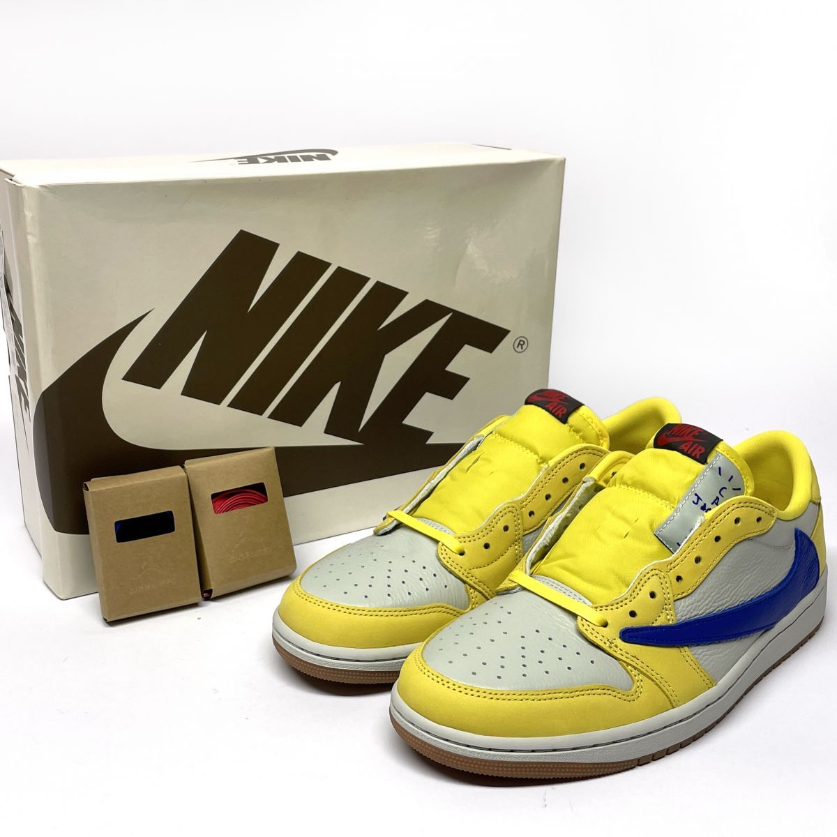 【新古品】 Travis Scott × Nike ナイキ Air Jordan 1 Retro Low OG Canary 28.5cm DZ4137-700 スニーカー 箱あり 【津山店】