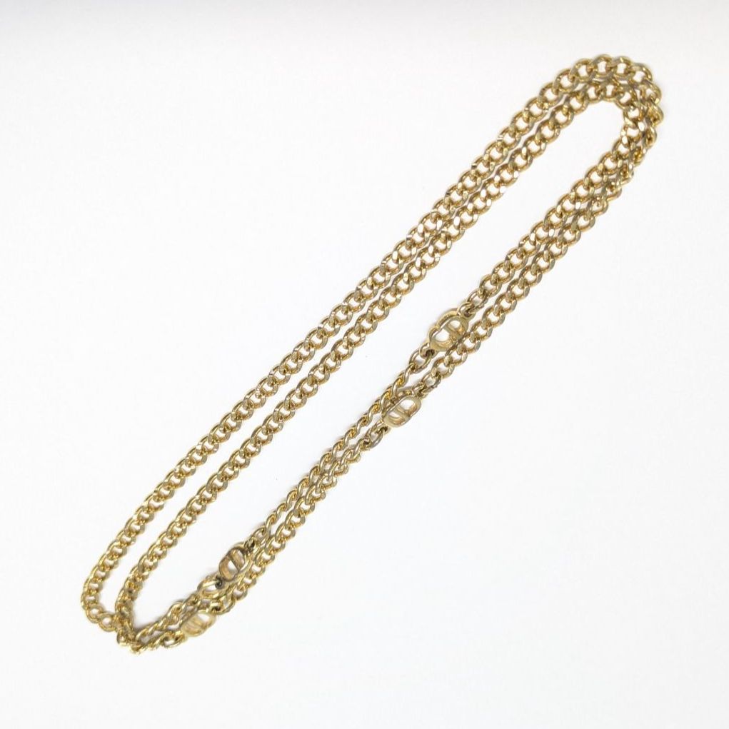 美品　オールド　ディオール　ゴールドネックレス　旧ロゴ　ロングチェーン 美品 ディオール ヴィンテージ ロング ネックレス 56cm CDロゴ 13.8g