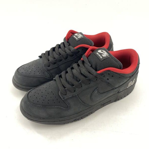 【中古】Supreme × NIKE SB DUNK スニーカー 27.5cm HQ8487-001 ブラック レッド シュプリーム ナイキ[10]