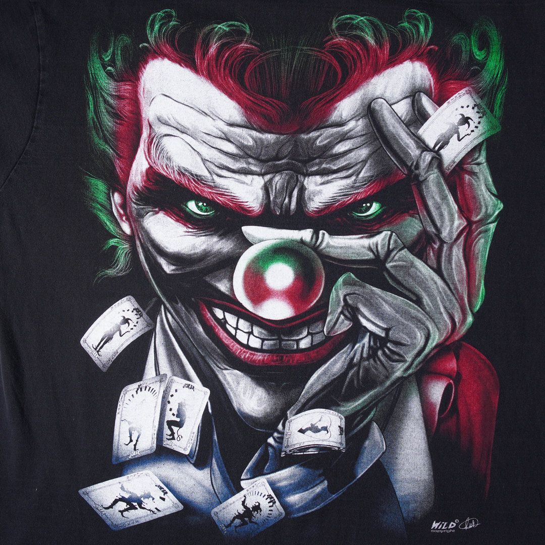 90s ジョーカー JOKER ピエロ Tシャツ XL ブラック WILD ワイルド