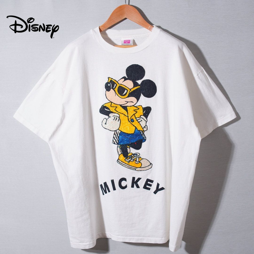 90s USA製 ディズニー Disney ミッキー Tシャツ XL ホワイト ヘインズ