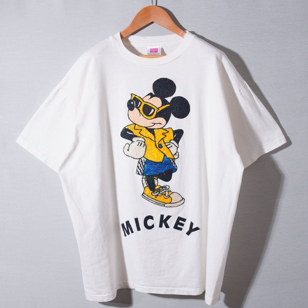 90s USA製 ディズニー Disney ミッキー Tシャツ XL ホワイト ヘインズ