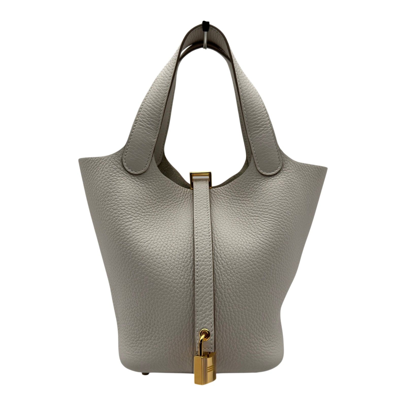 エルメス HERMES ピコタンロックPM W刻 ホワイト ゴールド金具 トリヨン レディース ハンドバッグ