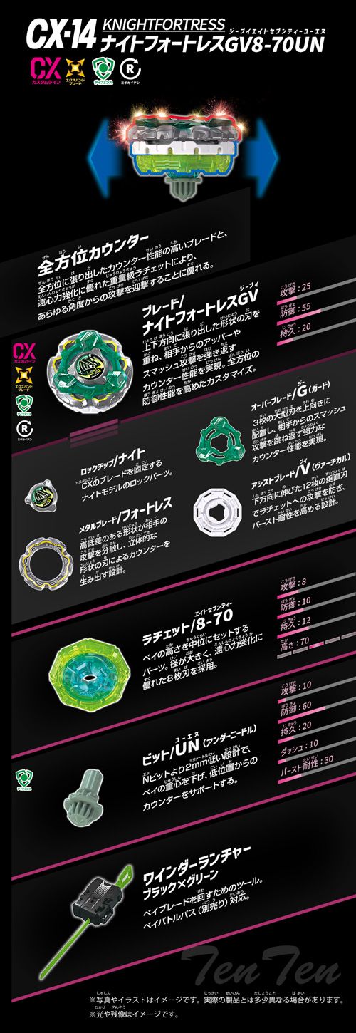 BEYBLADE X CX-14 ナイトフォートレスGV8-70UN 【新品・未開封】 TV