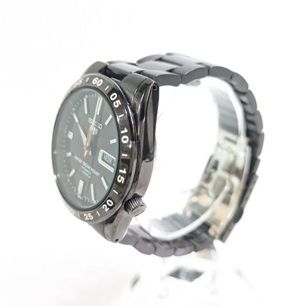 極美品 セイコー5 自動巻き 7S26-02T0 デイデイト 黒文字盤 SEIKO 5 裏