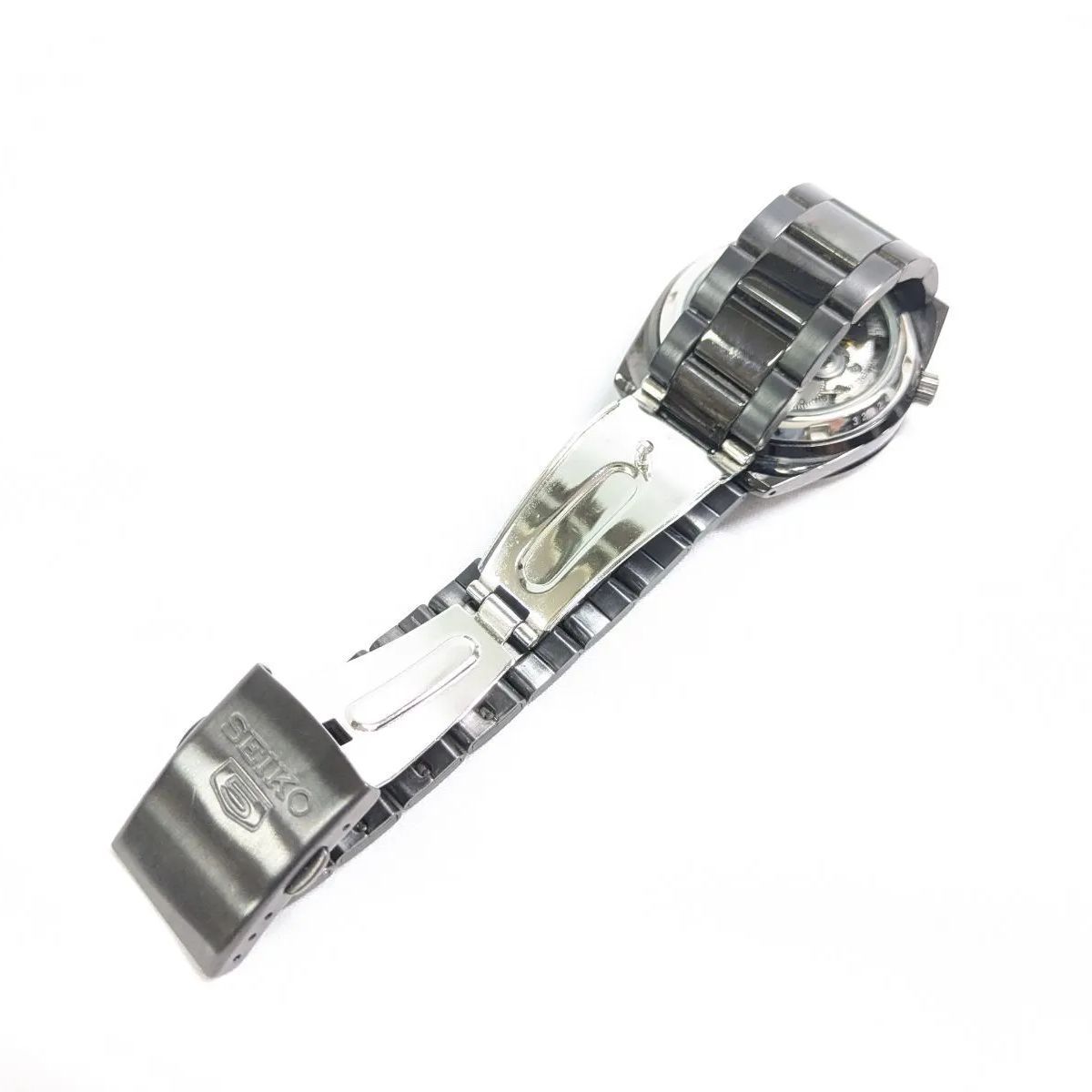 極美品 セイコー5 自動巻き 7S26-02T0 デイデイト 黒文字盤 SEIKO 5 裏