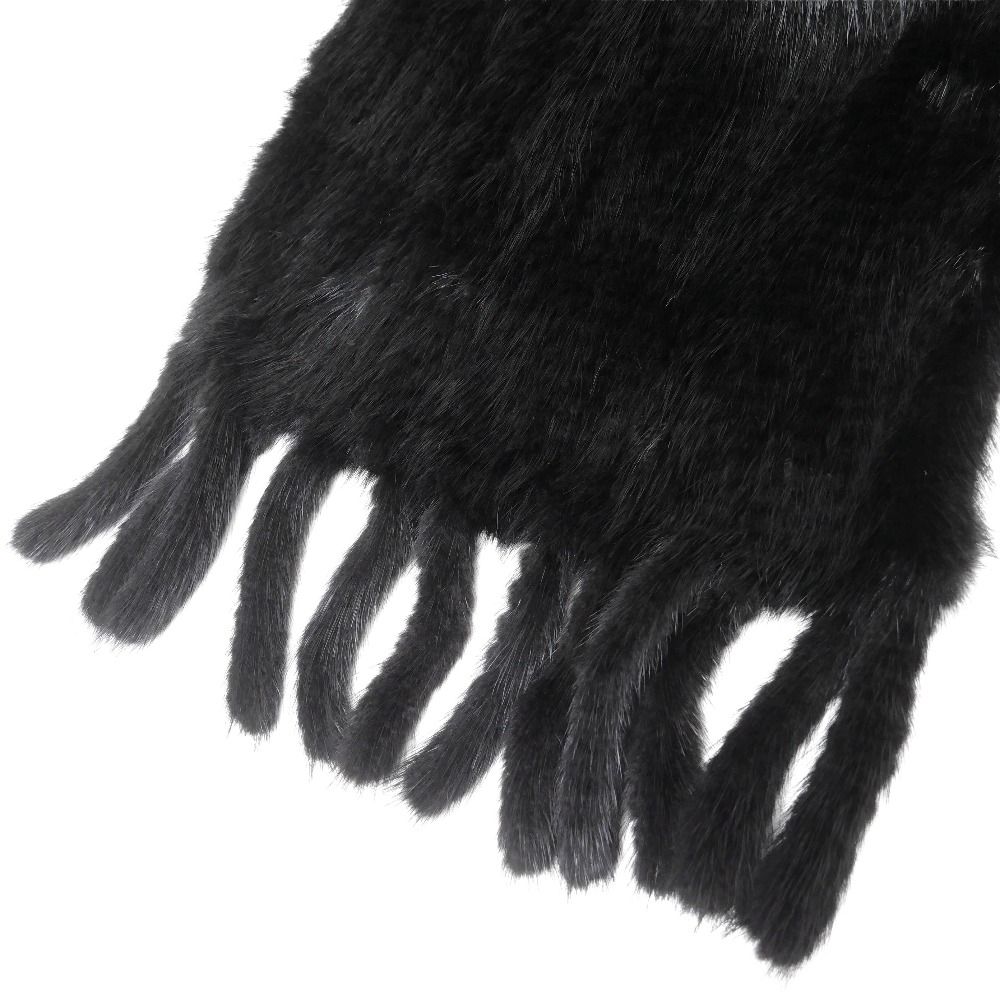 □美品□Mink ミンク ストール ミンクヤーン フリンジ マフラー