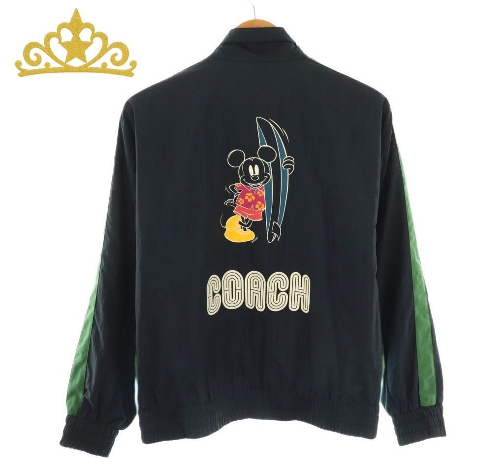 COACH × ディズニー サーフ ミッキーマウス ワッペン トラック ジャケット レディース コーチ