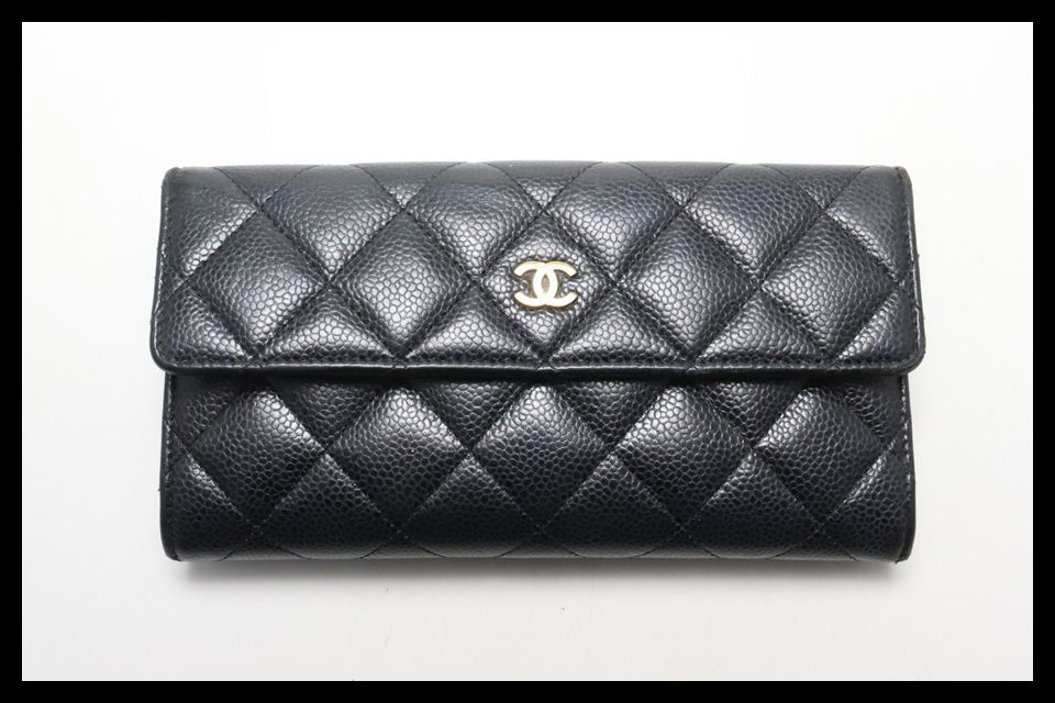 □CHANEL 20番台 マトラッセ クラシック ロング フラップ ウォレット