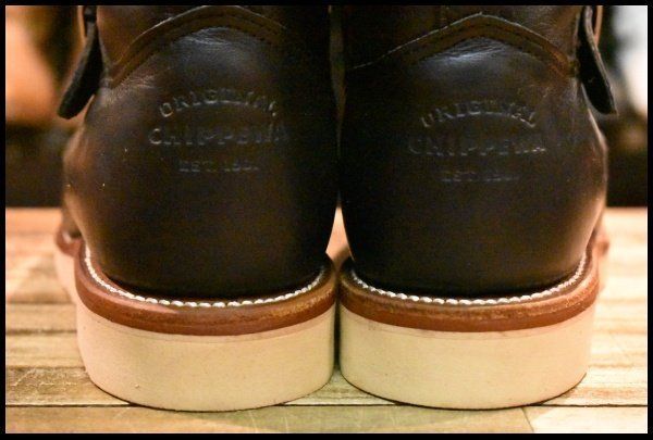 9E 未使用 黒タグ】Chippewa チペワ ショートモック エンジニア
