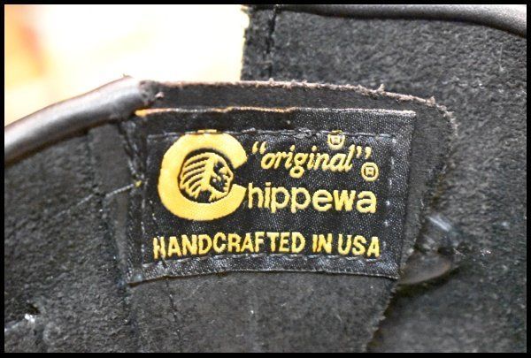 9E 未使用 黒タグ】Chippewa チペワ ショートモック エンジニア