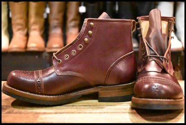 【7 未使用】JULIAN BOOTS ジュリアンブーツ ダークチェリー キャッツポウ /RRL バワリーブーツ HOPESMORE【GF280】
