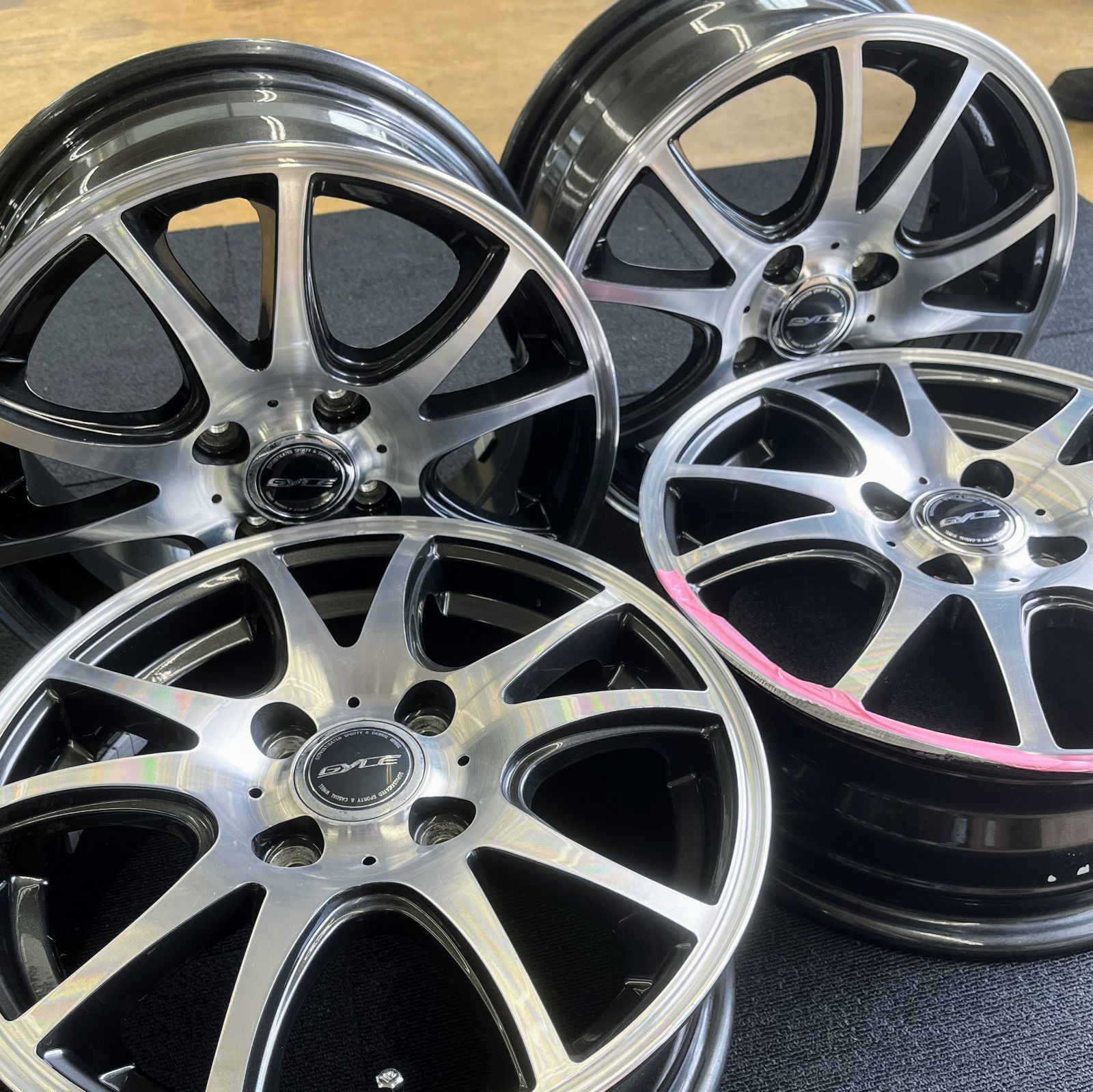 送料無料】【14×5.5J+45】【訳あり中古】 アルミホイール 4本セット 