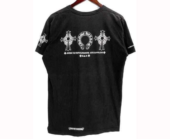 クロムハーツ CHROME HEARTS 【 CH T SHRT 】 バック ホースシュー クロス プリント 半袖 Tシャツ n11412 48,000円