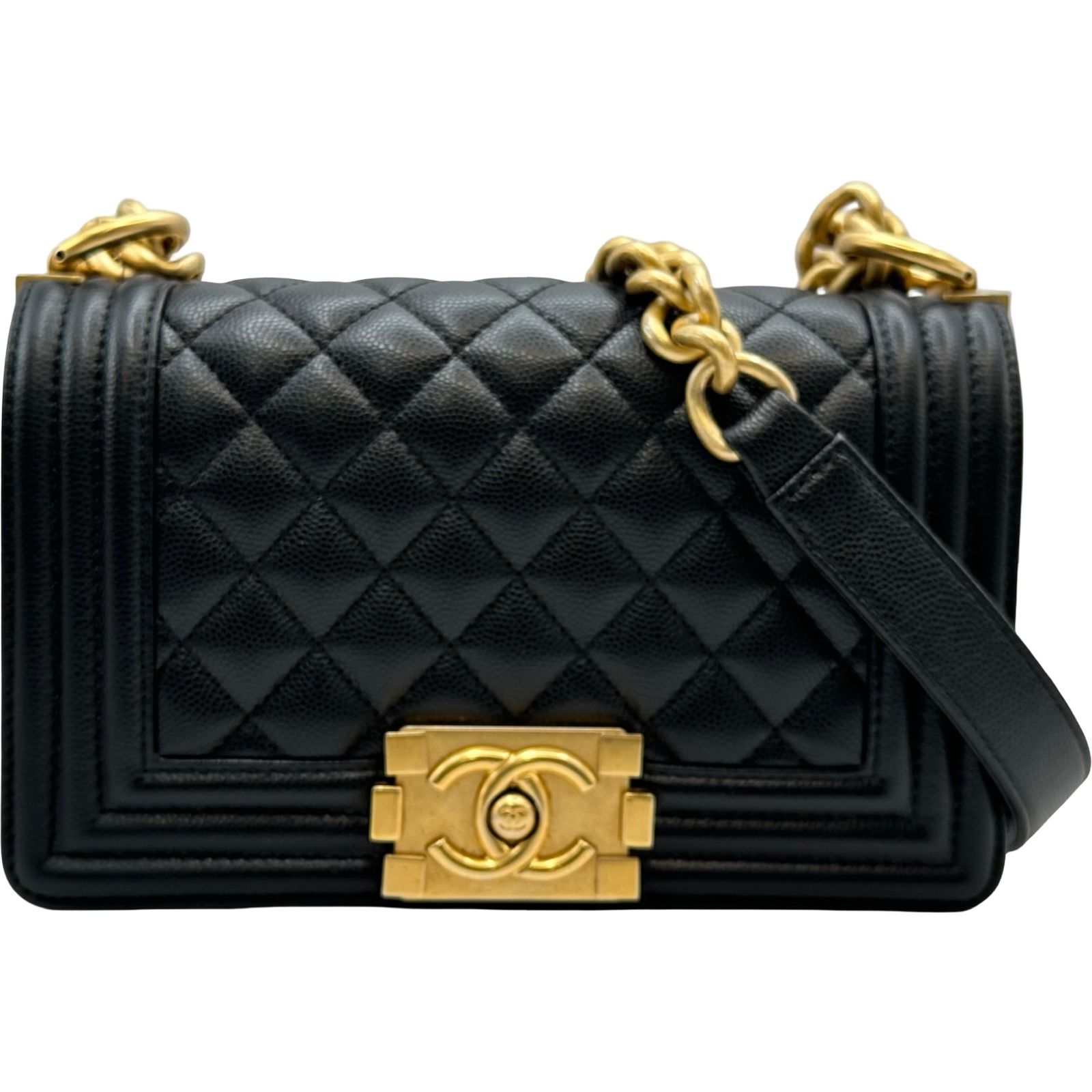 シャネル CHANEL ボーイシャネル20 A67085 28番台 ブラック ゴールド金具 キャビアスキン レディース ショルダーバッグ