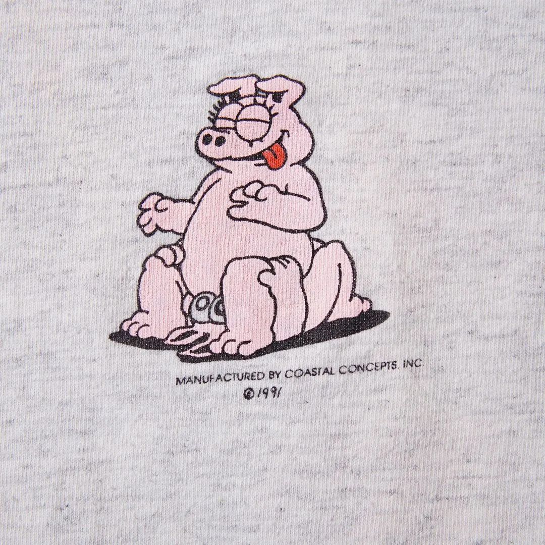90s USA製 1991年製 四十八手 エロ Tシャツ L グレー アニマル