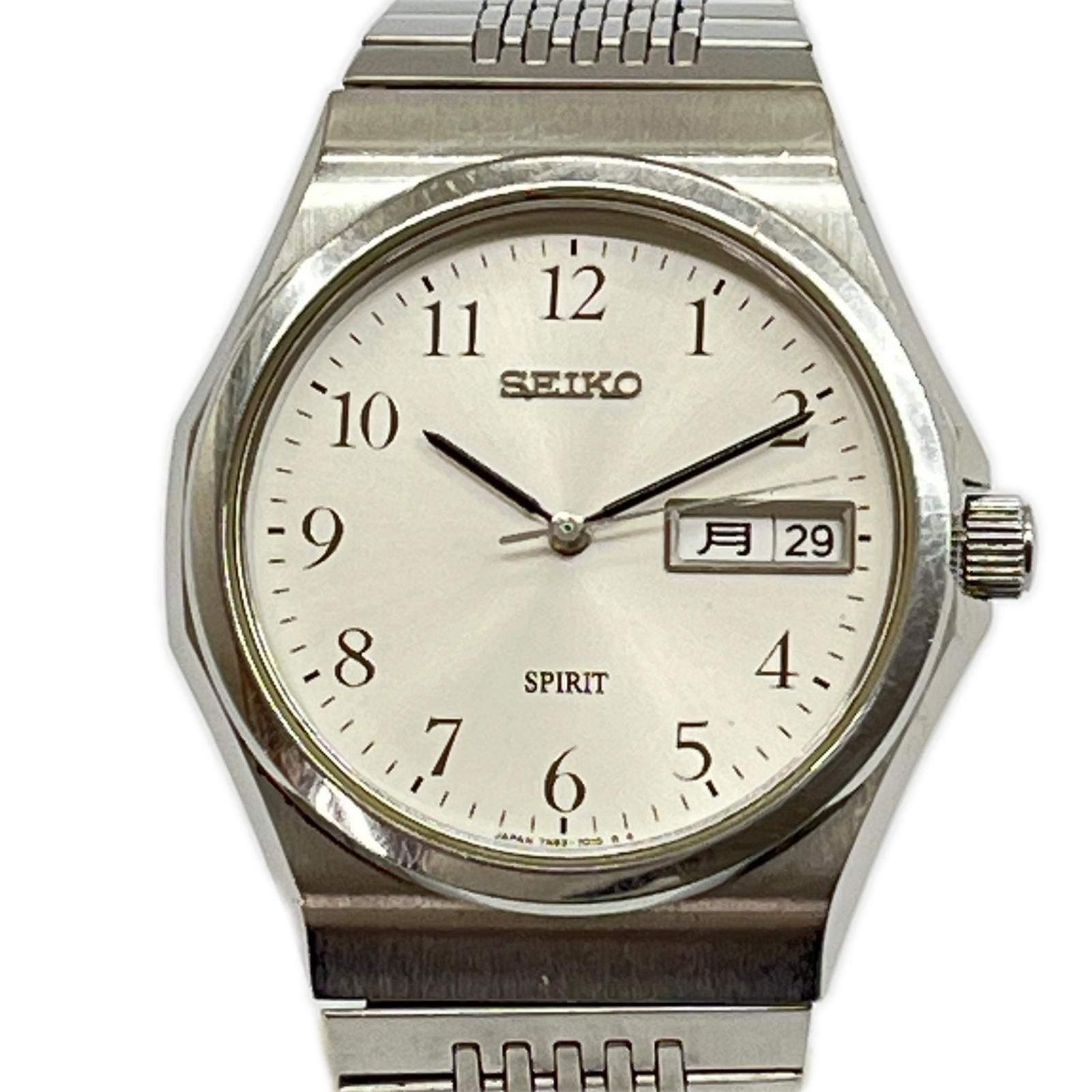 メンズ 【稼働品／電波ソーラー】SEIKO 7B42‑0AL0／シルバー文字盤