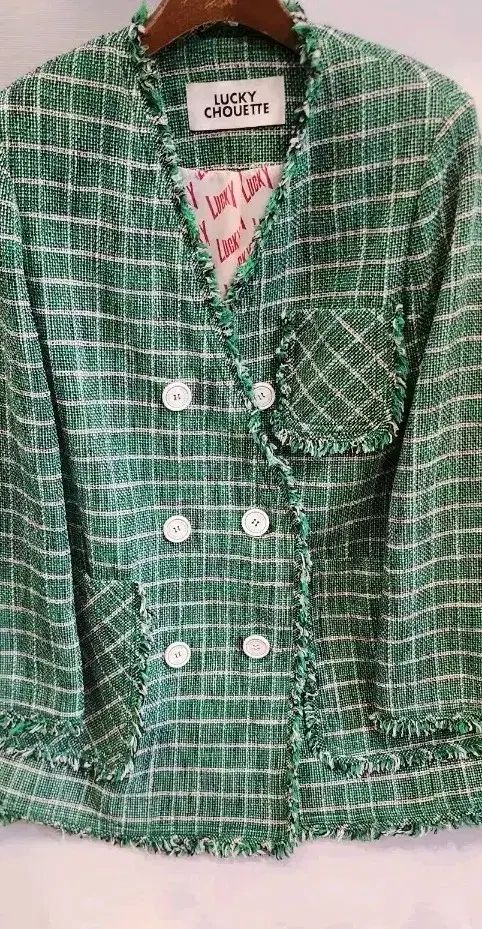 LUCKY CHOUETTE ツイード ジャケット グリーン