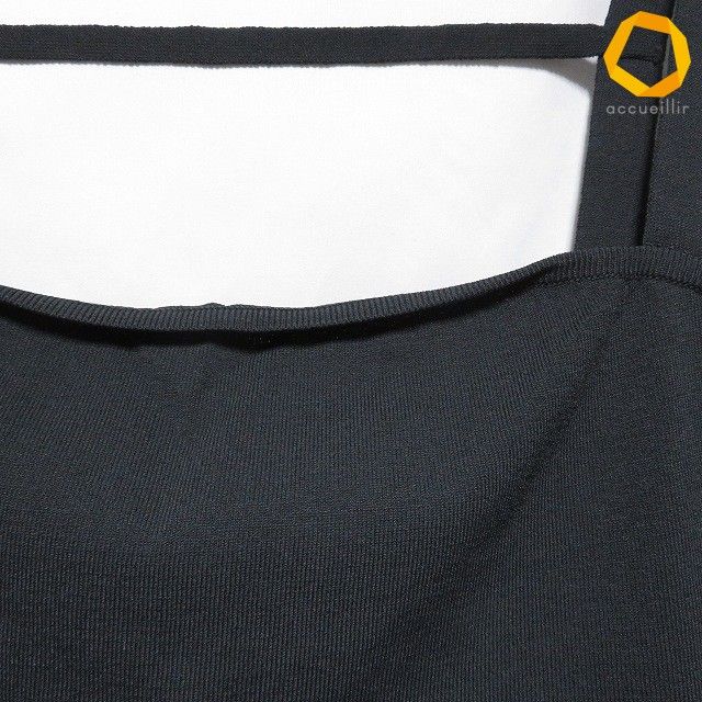 snc グッチ GUCCI キャミソール L 黒 ノースリーブ イタリア製