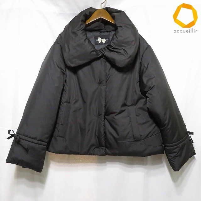 #wnc ピンクハウス PINKHOUSE コート 黒 中綿 スナップボタン リボン レディース [1010342] 26,000円