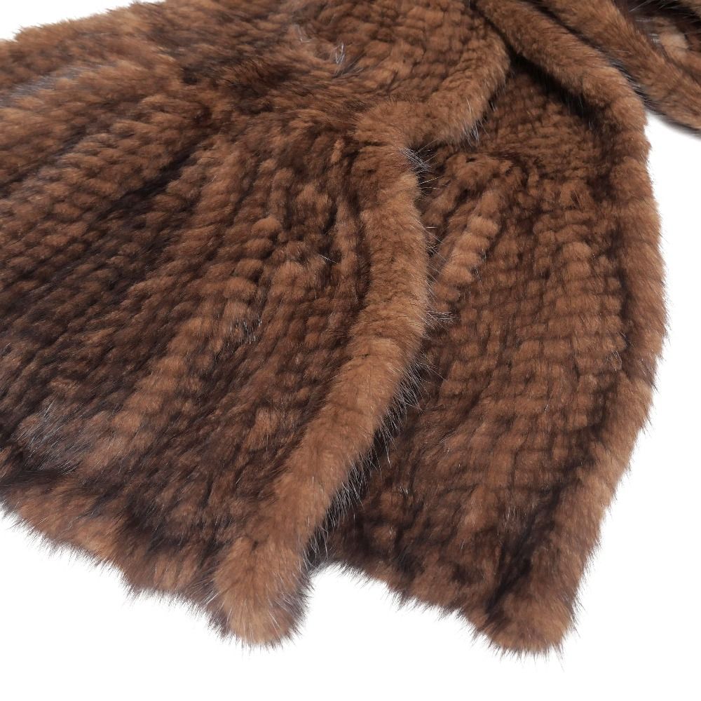 □美品□Mink ミンク ストール ミンクヤーン マフラー 毛皮 ブランド