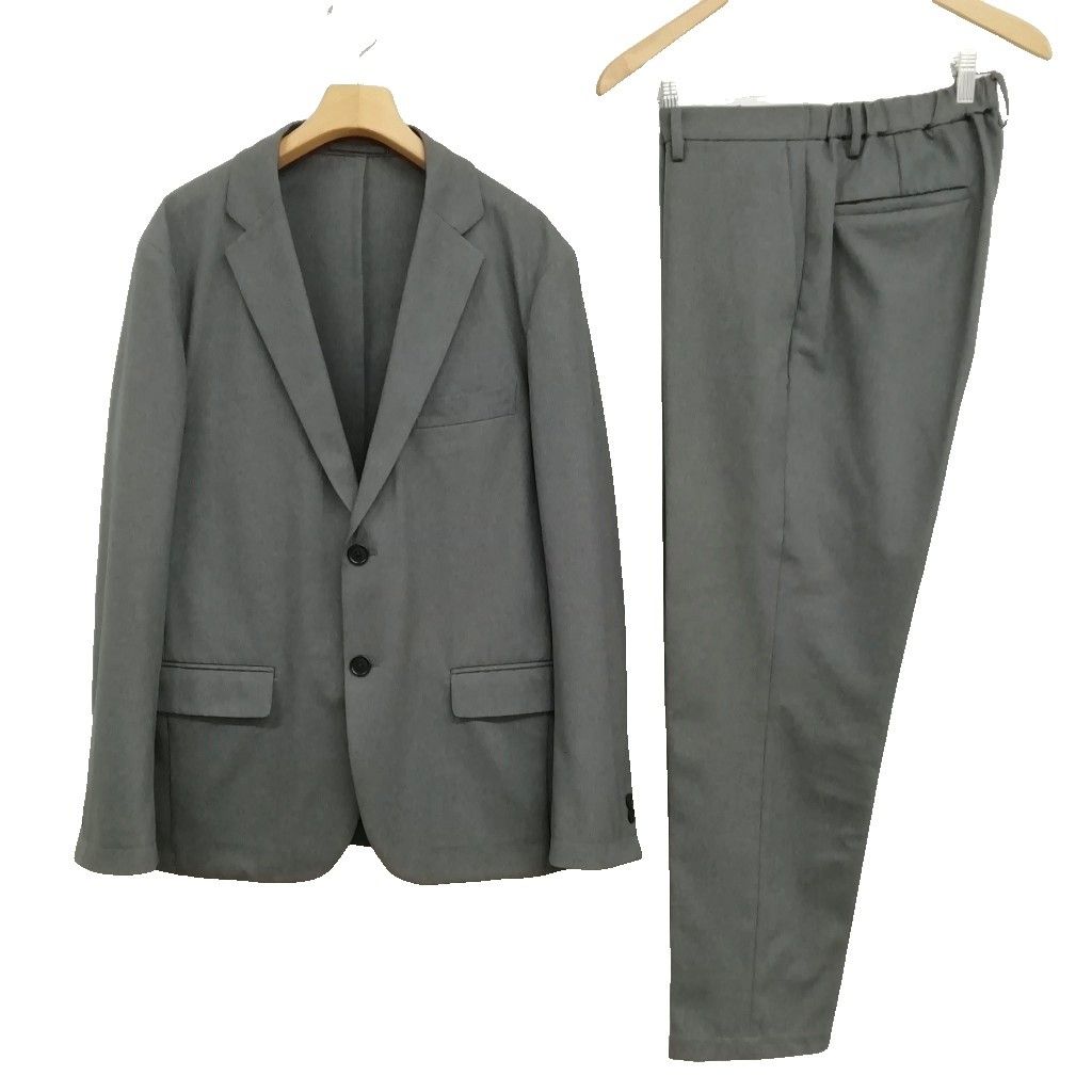 ユナイテッドアローズ UNITED ARROWS COZY シングル 2B スーツ セットアップ ジャケット スラックス L グレー