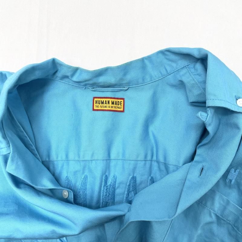 中古】HUMAN MADE 半袖シャツ サイズXXL スカイブルー HM29SH022