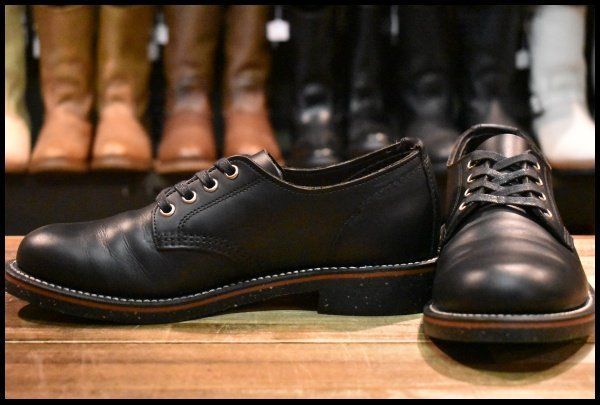 【7D 美品】Chippewa チペワ サービス オックスフォード 1901M73 ブラック ブーツ HOPESMORE【GF294】