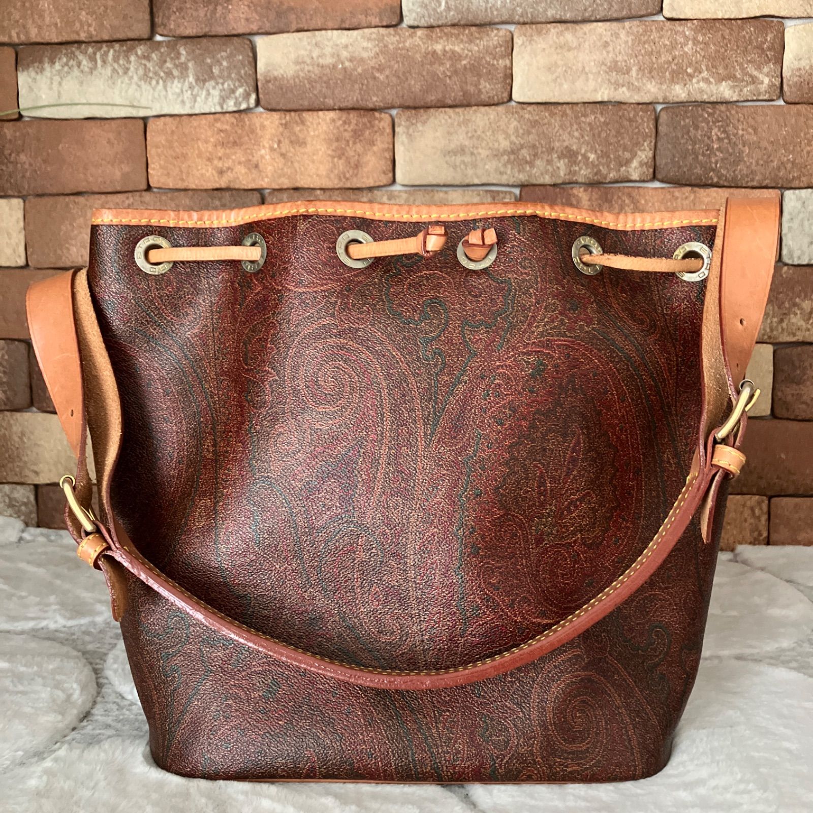 エトロ　ETRO ショルダー　巾着　バケツ　ペイズリー　美品