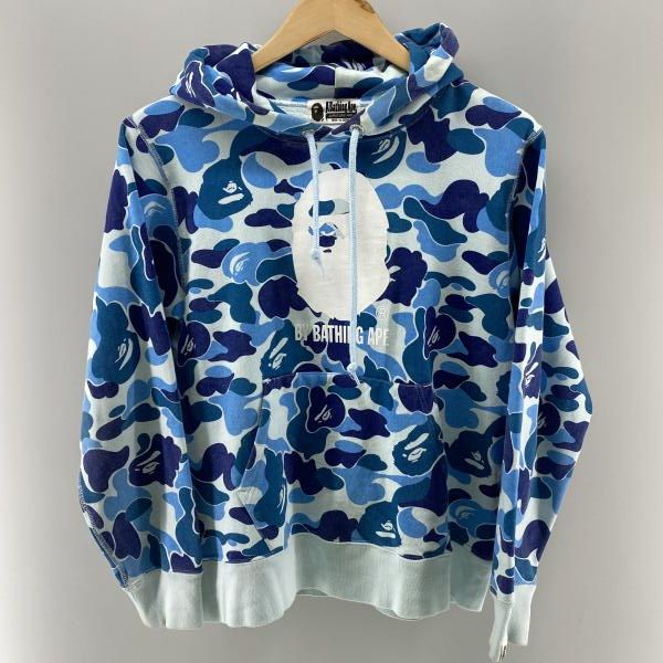 【中古】A BATHING APE ABC CAMO BY APE PULLOVER HOODIE ブルー S 001PPL801009M アベイシングエイプ[24]