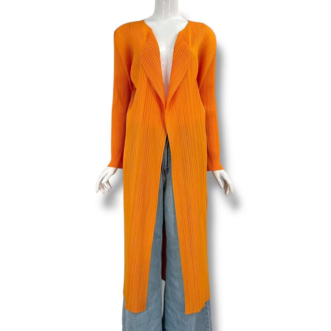 極美品 ISSEY MIYAKE イッセイミヤケ PLEATS PLEASE プリーツプリーズ カーディガン オレンジ サイズ2