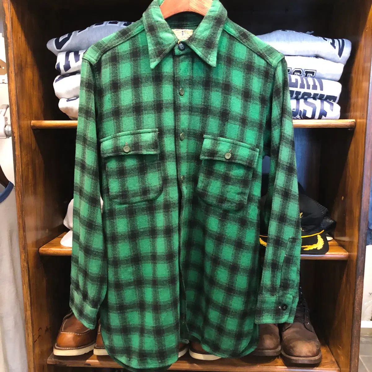 50s/60s Pilgrim ウールシャツ - M