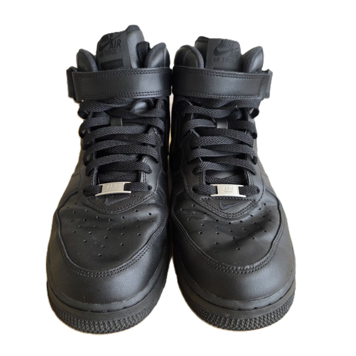 NIKE ナイキ ×SUPREME AIR FORCE 1 MID エアーフォース ハイカットスニーカー　27ｃｍ スニーカー FZ8784-001 メンズ レザー ブラック 中古｜詳細画像