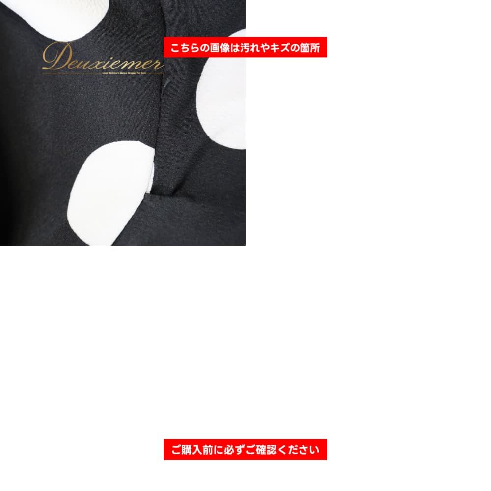 フラメンコ 衣装 シージョ エプロン ブラック系 ホワイト系 黒 白 水玉