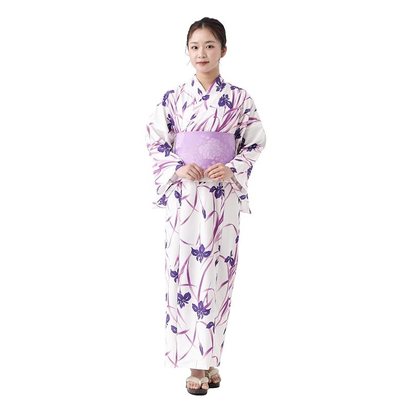 [たゆたふ / TAYU-TAFU] セパレート ワンピース 浴衣 2点セット 帯 レディース 2026 おしゃれ 簡単 かわいい 着付け ゆかた yukata 中学生 高校生 大学生 大人 双子コーデ 夏 花火大会 お祭り 2way (菖蒲柄, フリーサイズ