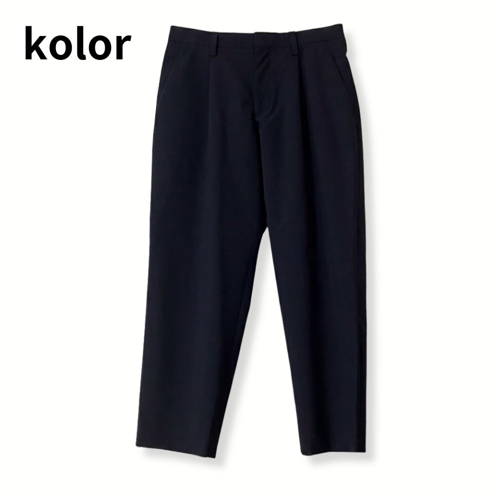 新品同様!! kolor カラー テーパード スラックス パンツ サイズ 1 kolor カラー 20SS ウールエステル ワンタック テーパードパンツ