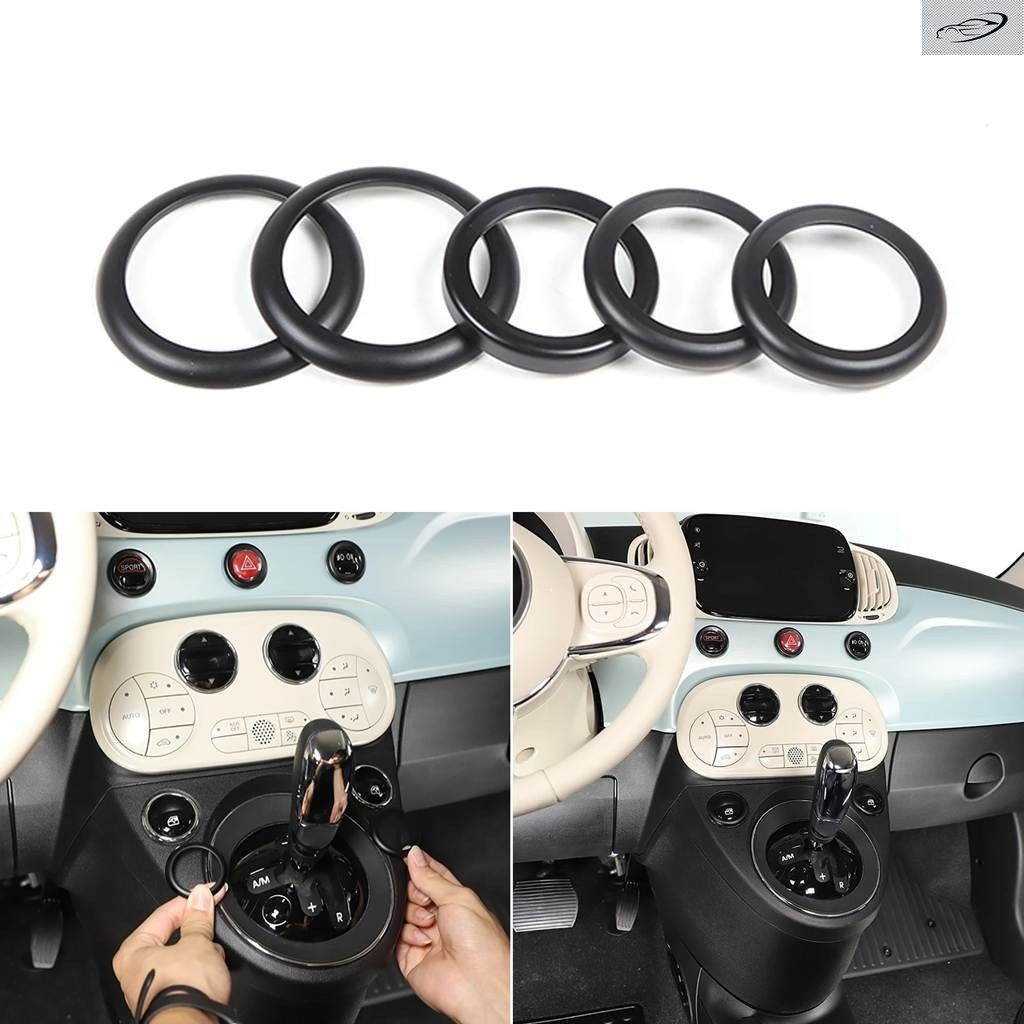 フィアット 500 500C 595 595C 695 695C 2008-23 車用 ダブルフラッシングガラス リフティングデコレーションリング