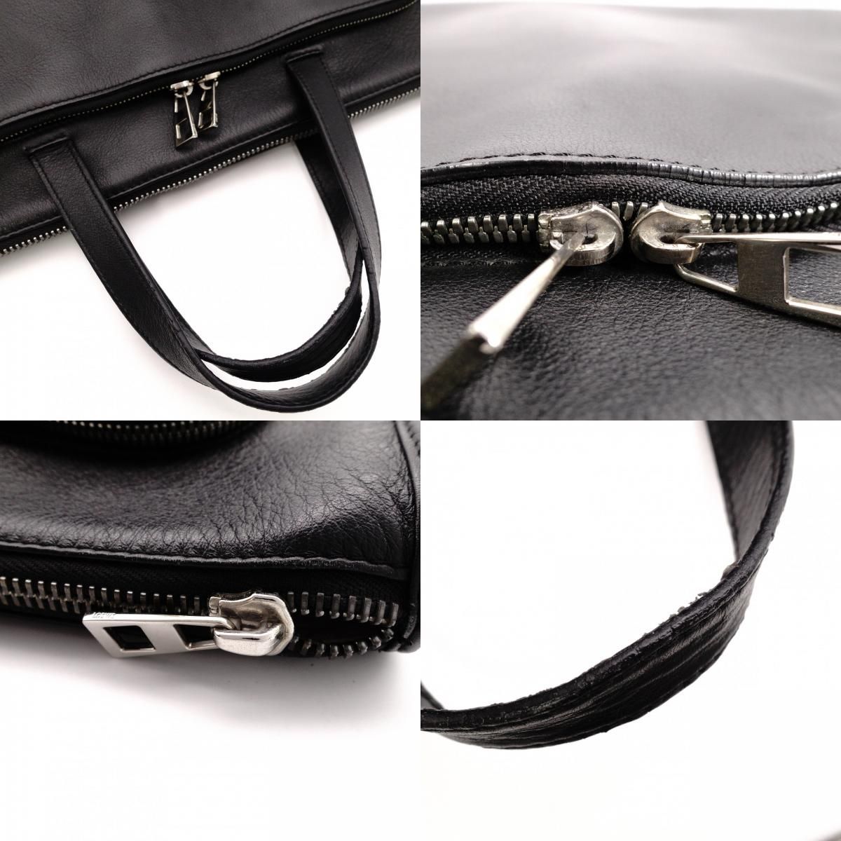 LOEWE ロエベ アナグラム ハンドバッグ レザー ブラック メンズ