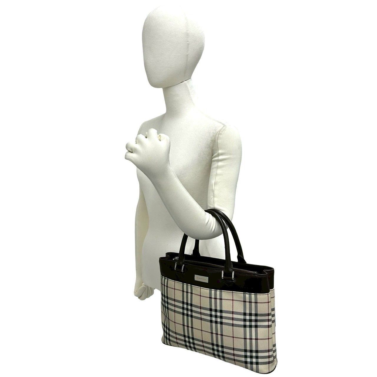 極 美品 BURBERRY バーバリー ノバチェック 柄 ロゴ プレート 金具