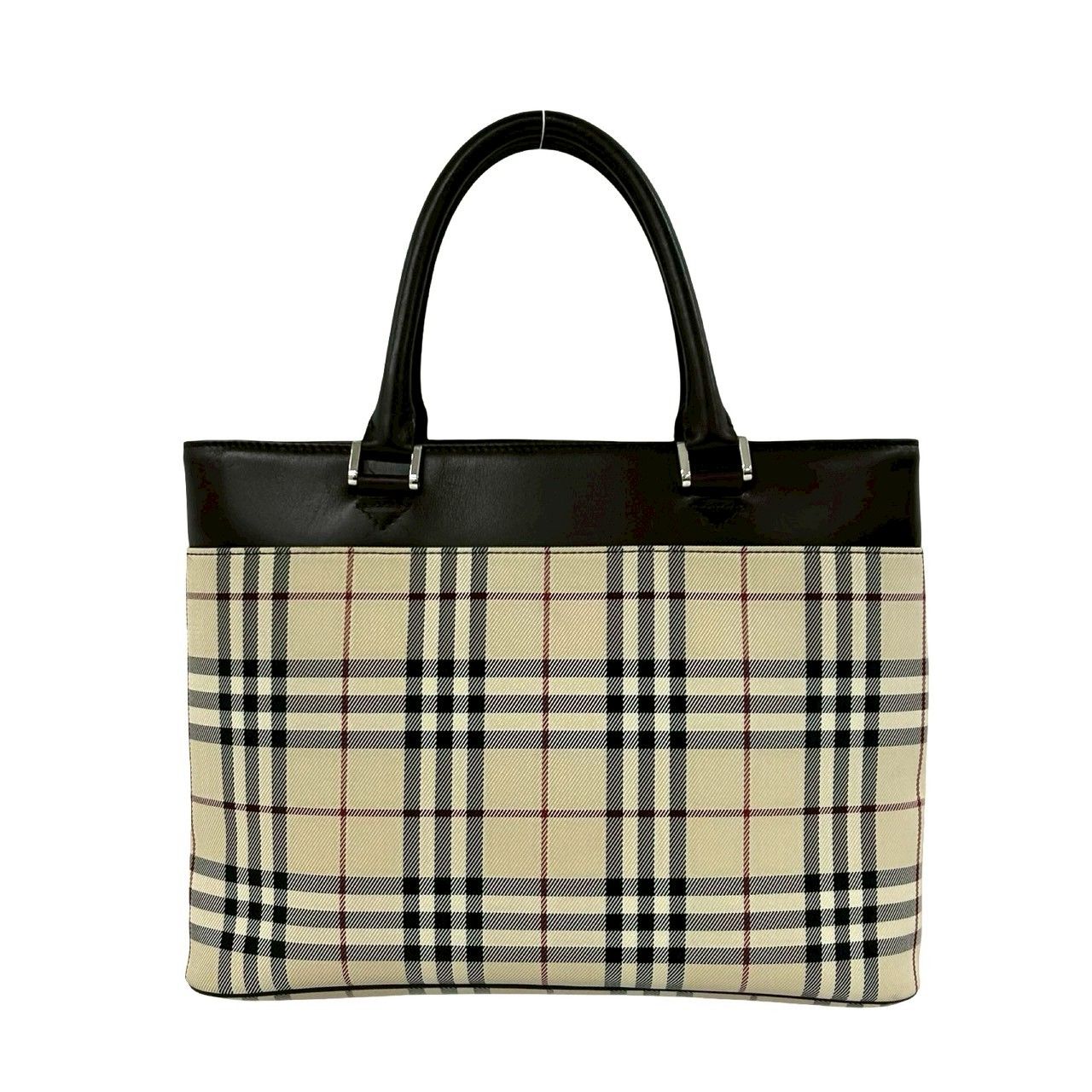極 美品 BURBERRY バーバリー ノバチェック 柄 ロゴ プレート 金具