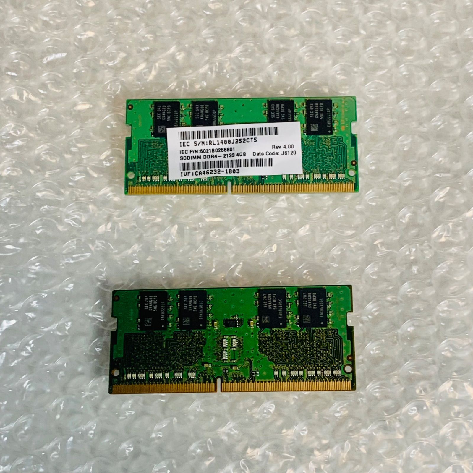 SAMSUNG DDR4 4GB×2枚 計8GB 中古メモリ - メルカリ