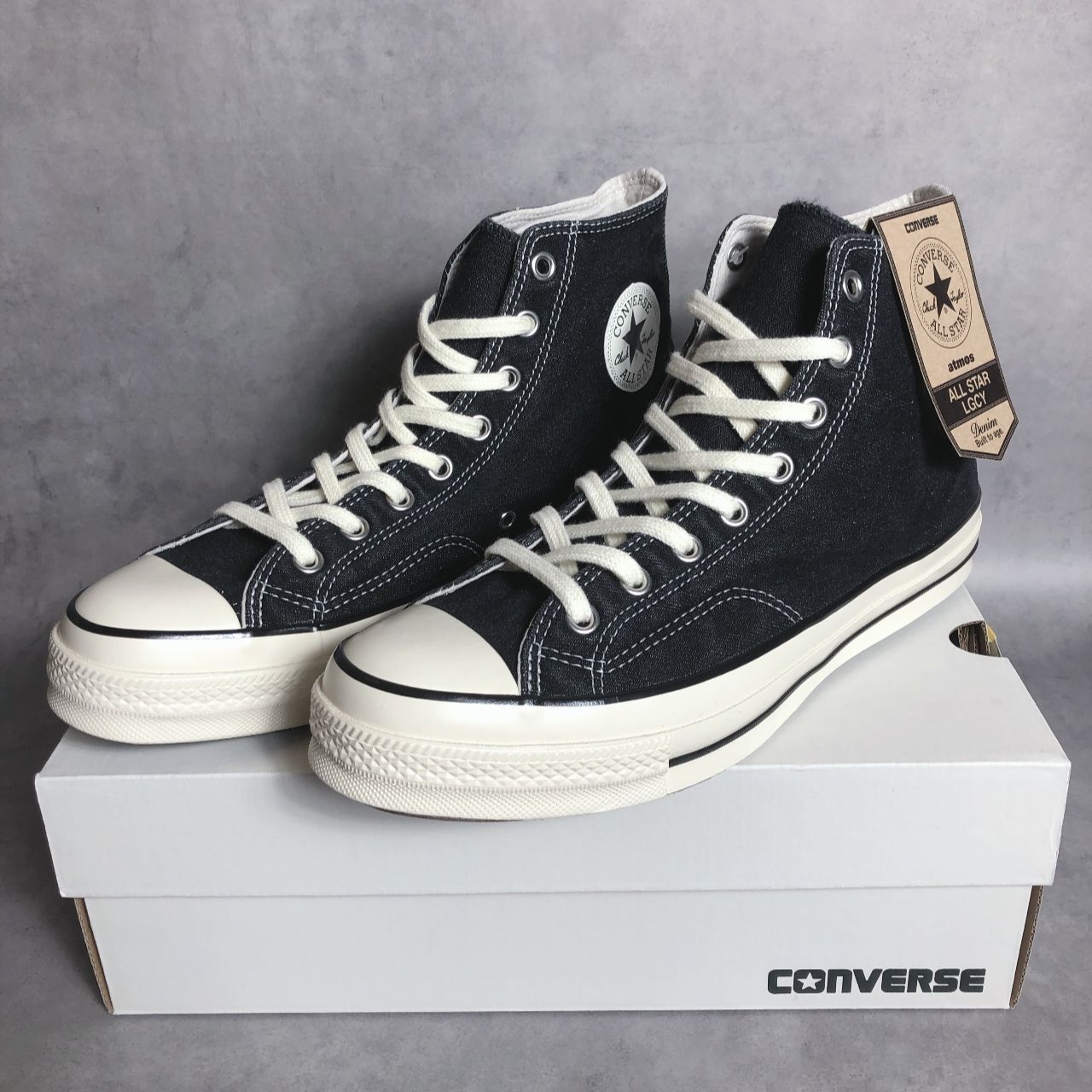 PQ490◇CONVERSE / atmos : ALL STAR LGCY DM HI/AT◇29cm◇黒 コンバース オールスター レガシー ブラックデニム
