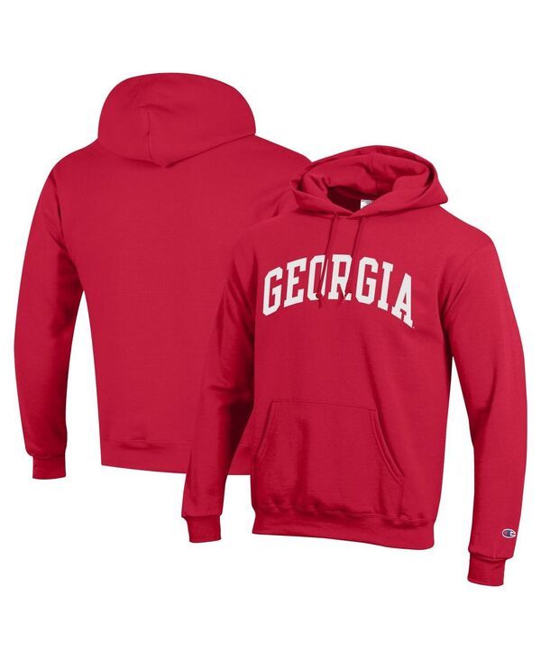 チャンピオン メンズ アウター パーカー・スウェット フリース パーカー Champion Mens Red Georgia Bulldogs Basic Arch Fleece Pullover H