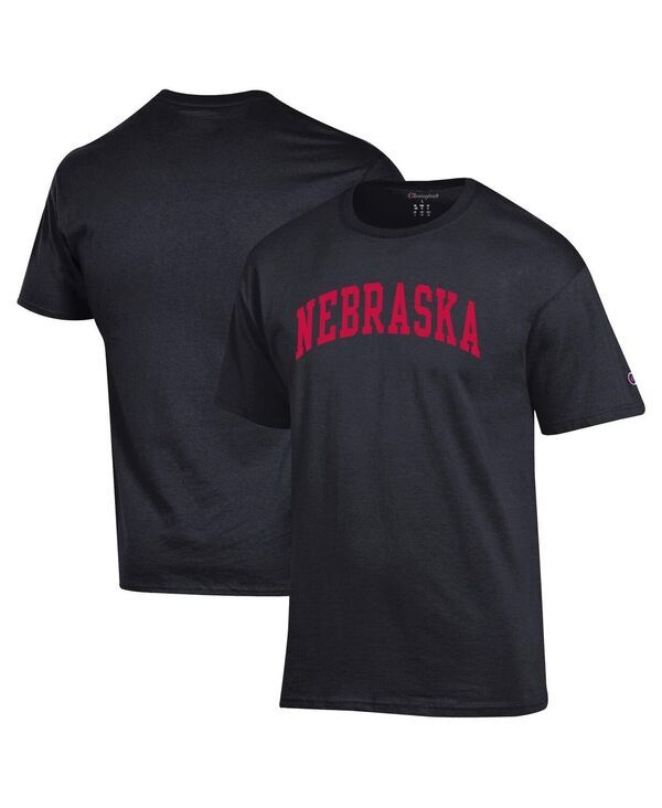 チャンピオン メンズ トップス Tシャツ Champion Mens Black Nebraska Huskers Basic Arch TShirt Black ブラック