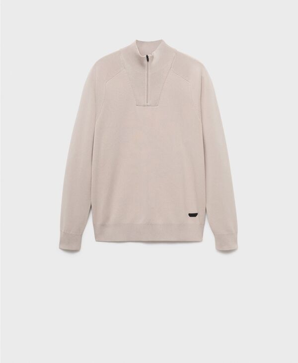 マンゴ メンズ アウター ニット・セーター セーター MANGO Mens Breathable ZipNeck Sweater Ivory White ホワイト