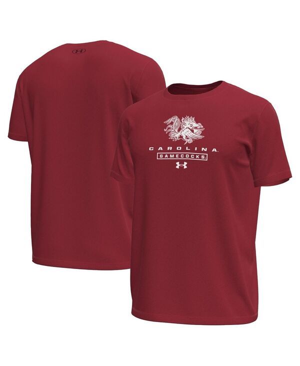 アンダーアーマー メンズ トップス Tシャツ Under Armour Mens Garnet South Carolina Gamecocks Stack Stretch Performance T