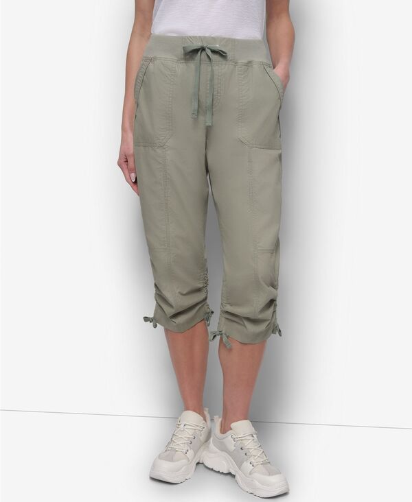 ダナ キャラン ニューヨーク レディース ボトムス カジュアルパンツ カーゴパンツ パンツ コットン キャップ DKNY Womens Convertible Capri Cotton Poplin