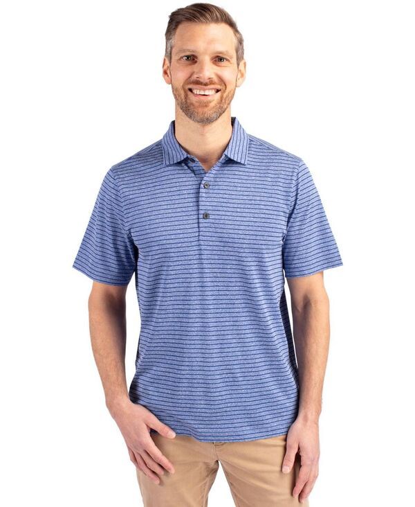 カッターアンドバック メンズ トップス Tシャツ ポロシャツ Cutter Buck Mens Forge Eco Heather Stripe Stretch Recycled Polo Shirt
